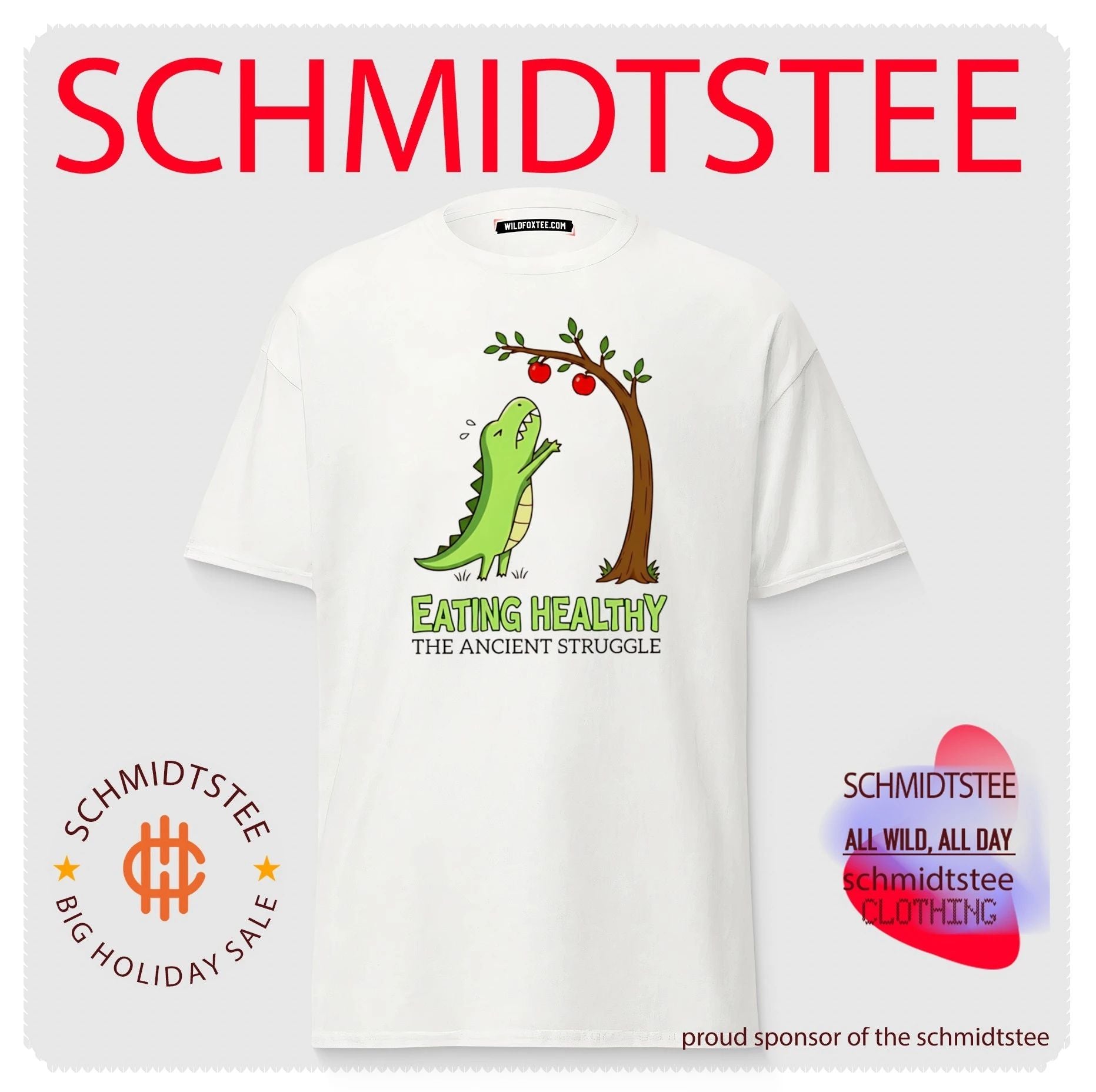 T Rex Eating Healthy The Ancient Struggle shirt
