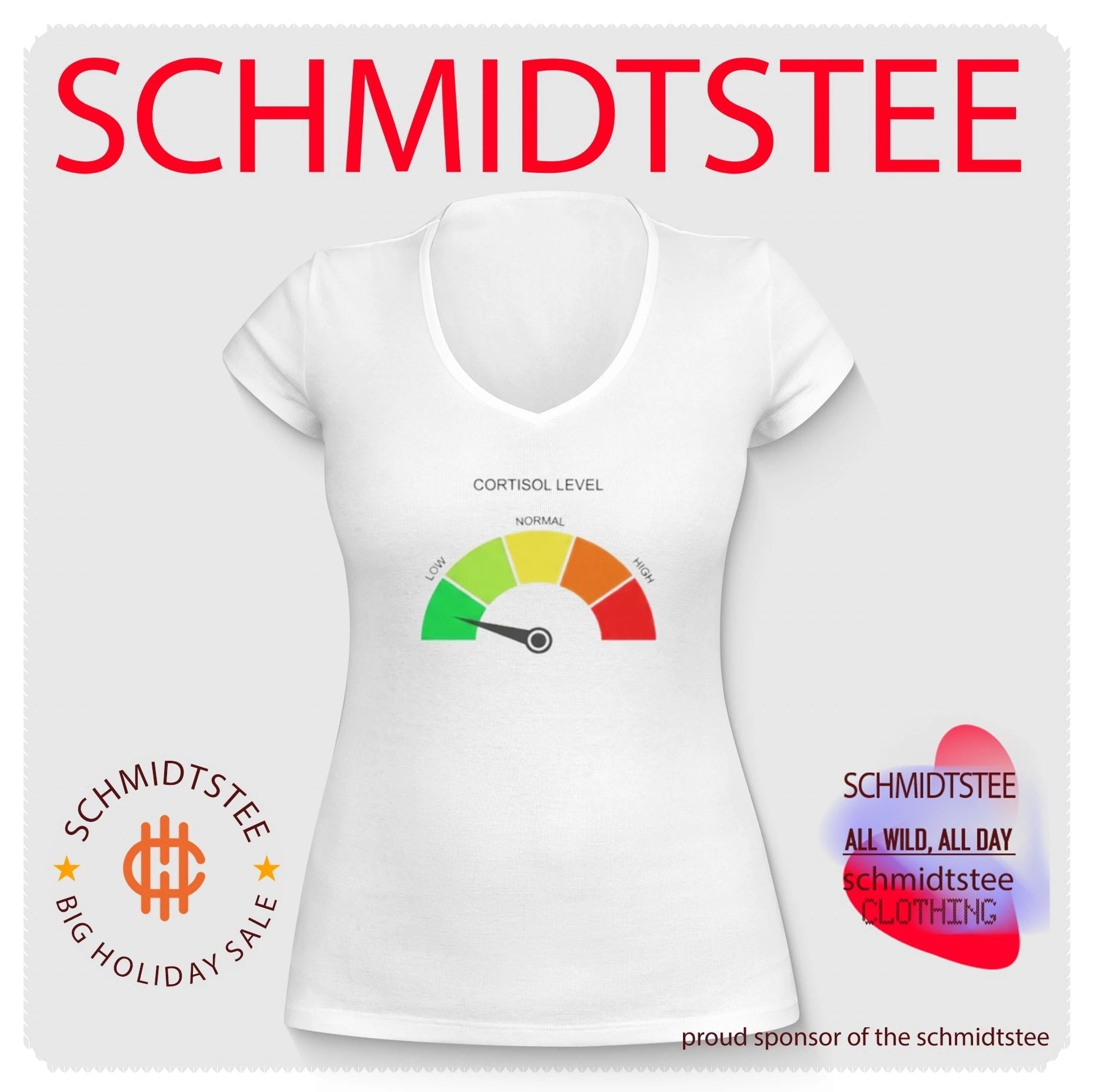 Cortisol Level Low Normal High Gauge stress management shirt