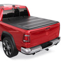 6.5FT 4-Fold Flush-Mount Hard Tonneau Cover For 2009-2018 Dodge Ram 1500, 2012-2018 Ram 2500/3500 w/o RamBox Truck Bed Half Low-Profile Style