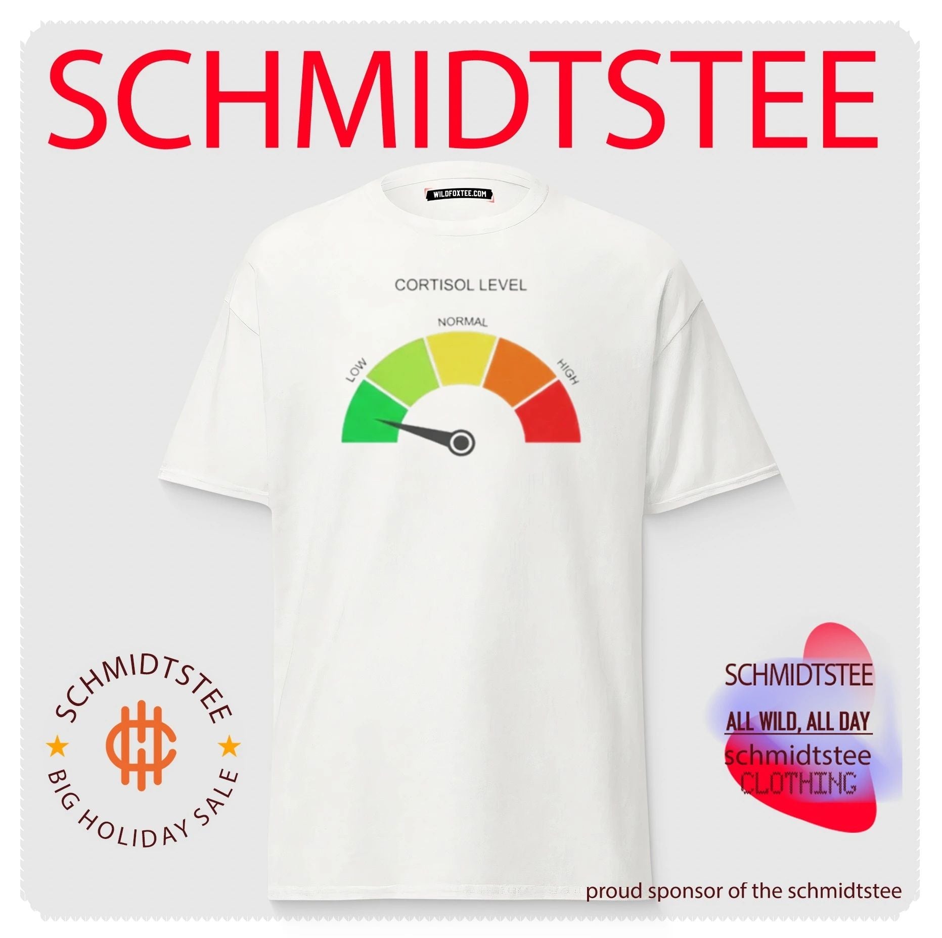 Cortisol Level Low Normal High Gauge stress management shirt
