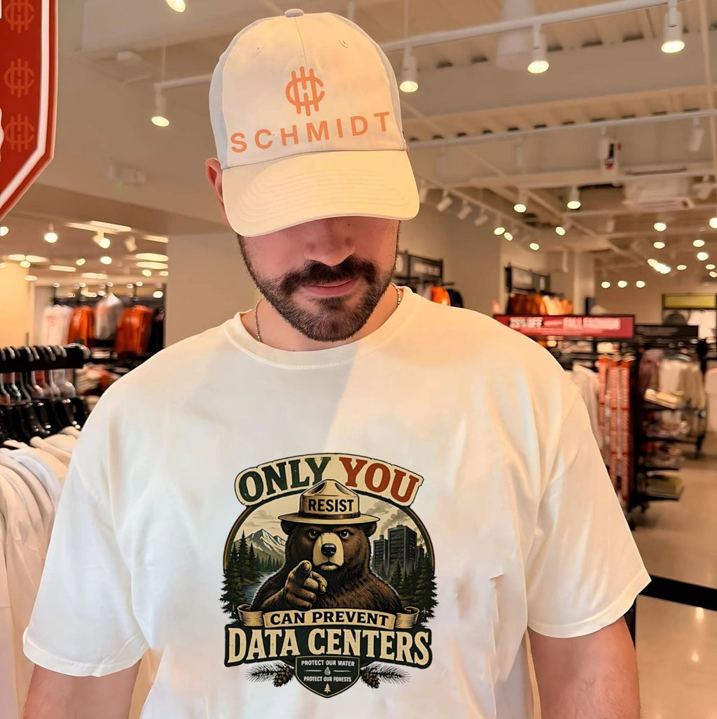 Smokey Bear only you can prevent data center illustrated shirt