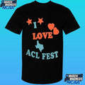 I Love Acl Fest Baby Rib Texas Shirt