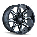 Rampage 8090 Black w/ Milled Spokes Wheel 20×9 / 6×135 BP / 11mm Offset / 106mm Hub