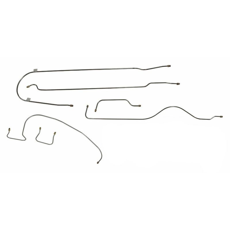1946-47 Hudson Commodore, Manual Drum Brake Line Kit 6pc, OE Steel