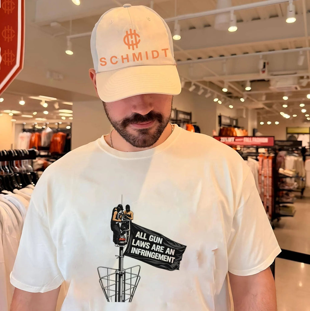 Couple on top of Empire State all gun laws are an infringement shirt