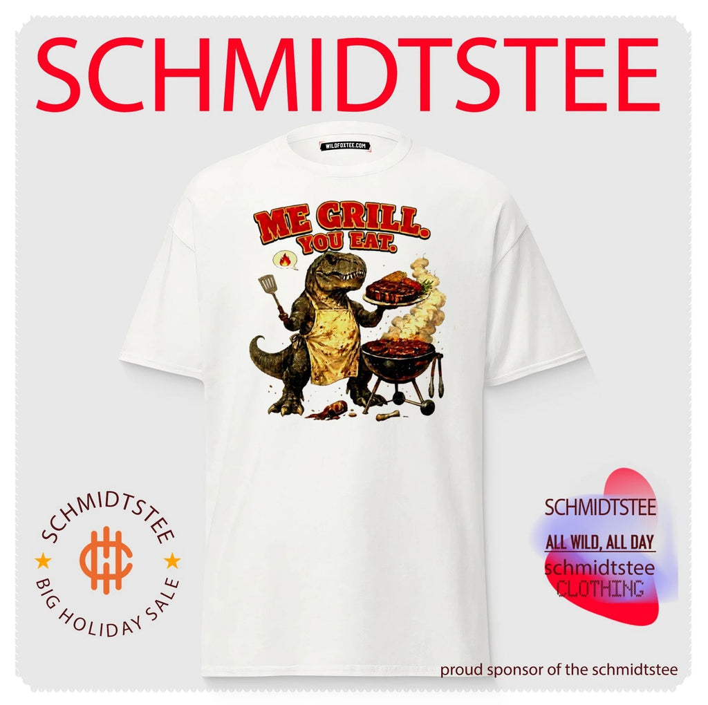 Me Grill You Eat T-Rex Barbecue Chef Tyrannosaurus Rex shirt