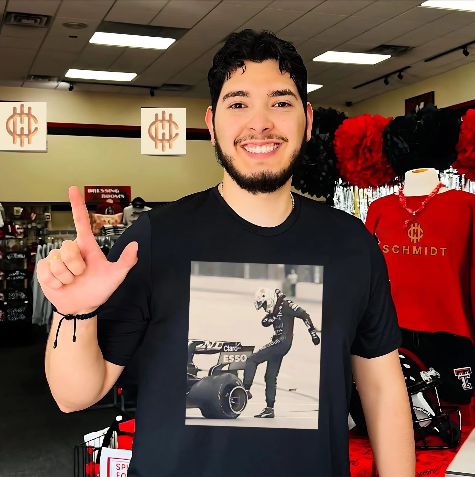 Max Verstappen kicks the tires vintage shirt