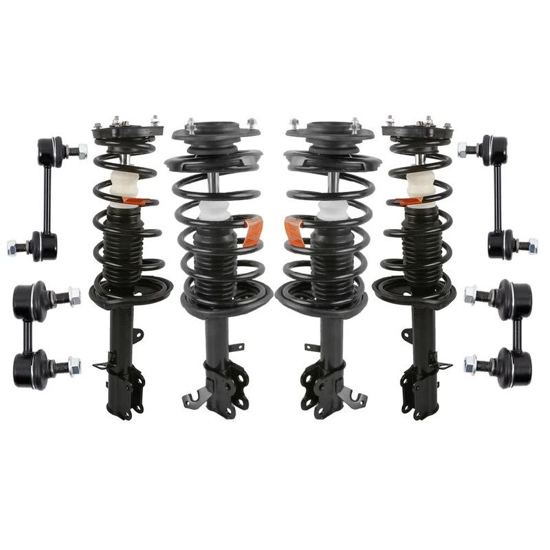 Front+Rear Shock Struts For 1993-2002 Chevrolet Prizm Toyota Corolla w/Coil Spring & Sway Bar Links (Set of 8)