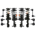 Front+Rear Shock Struts For 1993-2002 Chevrolet Prizm Toyota Corolla w/Coil Spring & Sway Bar Links (Set of 8)