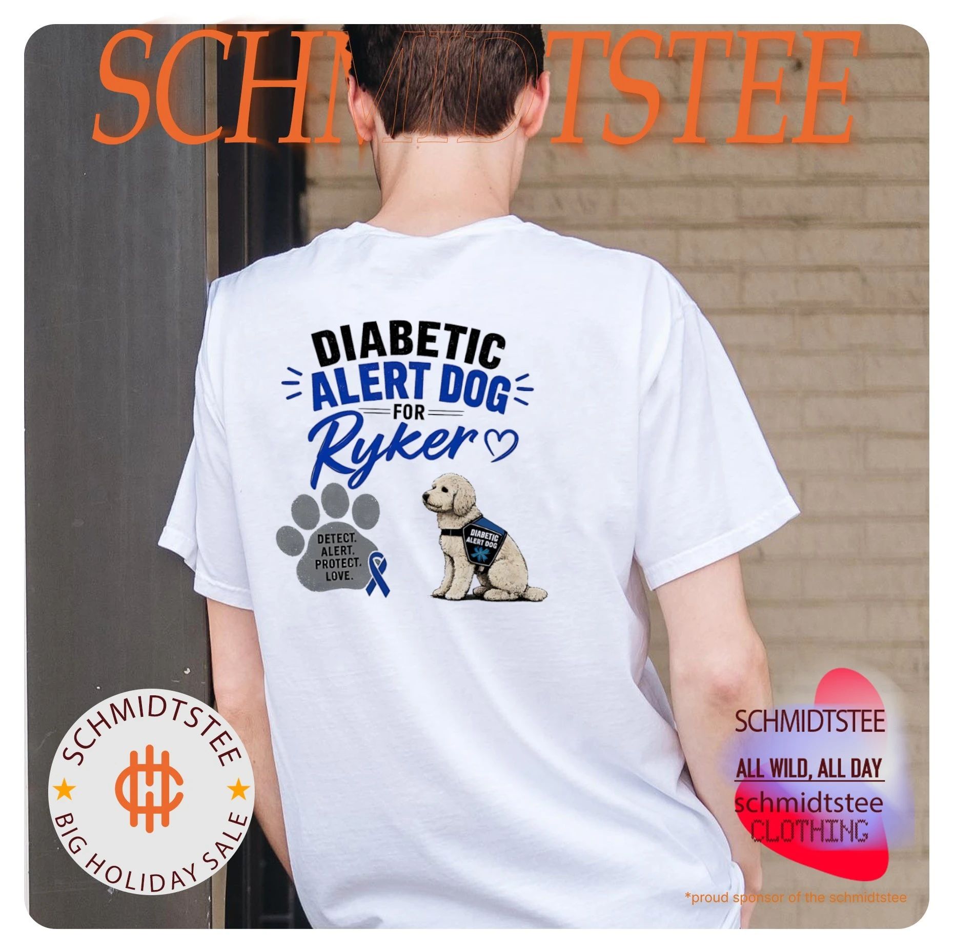 Ribbon Diabetic alert dog for Ryker shirt