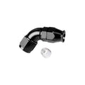 -16AN Full Flow 60 Hose End (for PTFE Hose), Swivel Style, Black Hard Anodized Aluminum