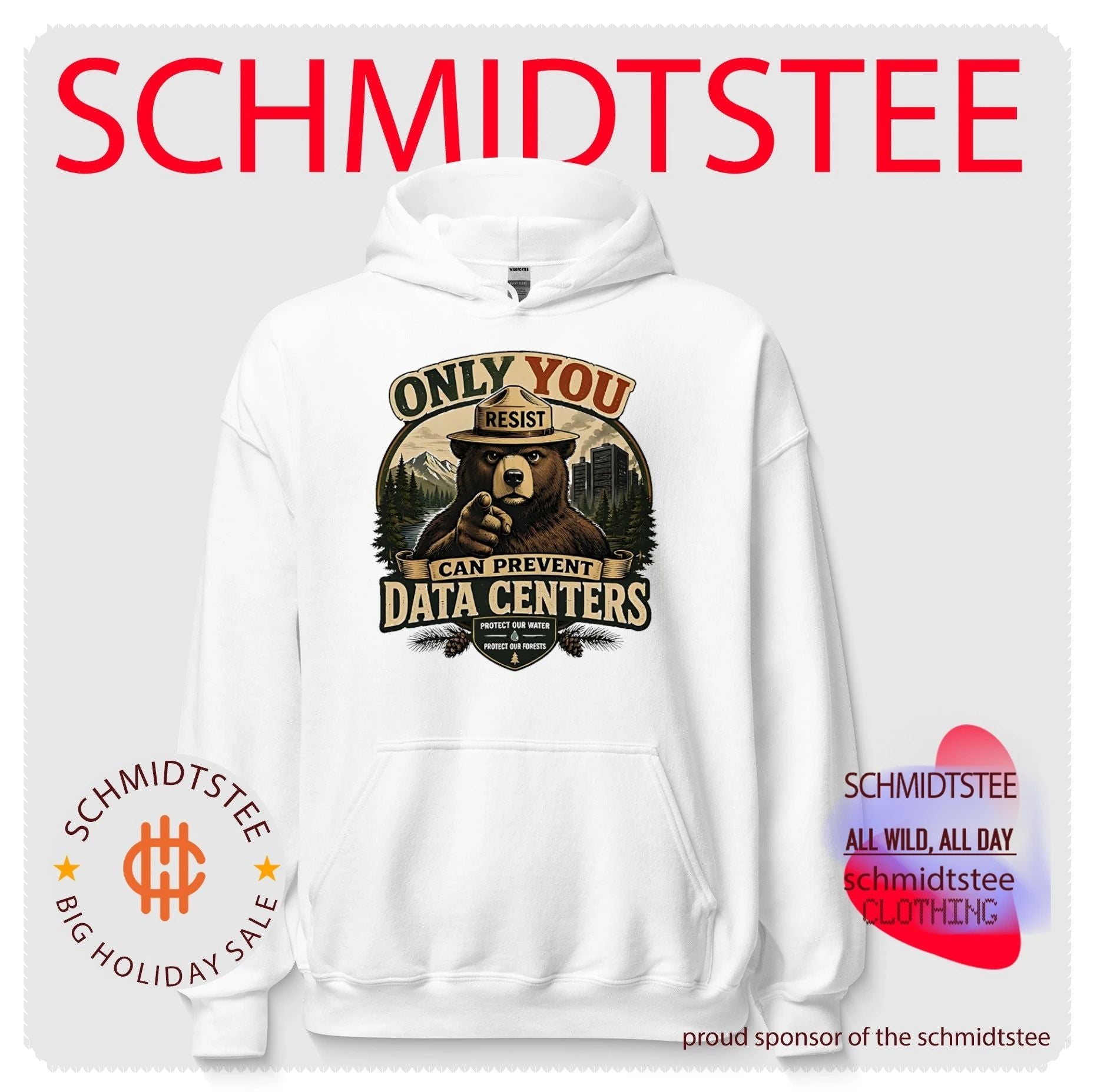 Smokey Bear only you can prevent data center illustrated shirt