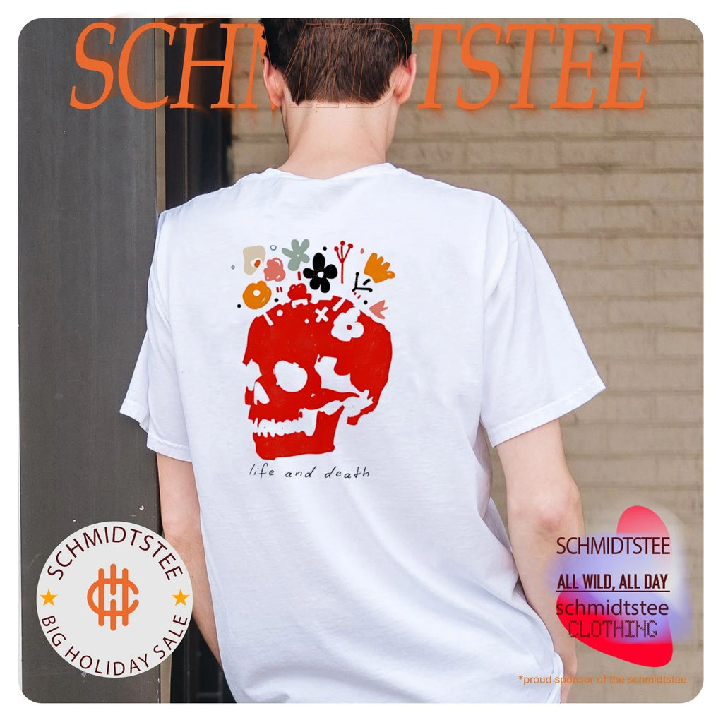 Skull life and death graphic shirt