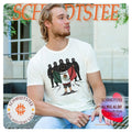 Kid holding Mexican flag in front of tactical law enforcement officers graphic shirt