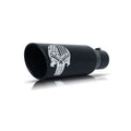 Gibson Patriot Skull Rolled Edge Angle-Cut Tip- 5in OD/2.25-2.5in Inlet/12in Length – Black Ceramic