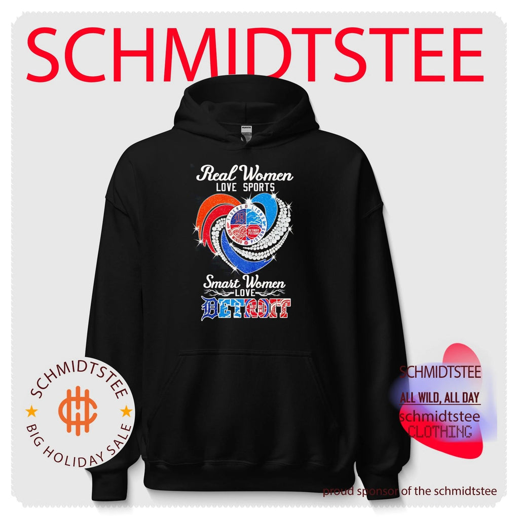 Real women love sports smart women love Detroit sports team logos shirt