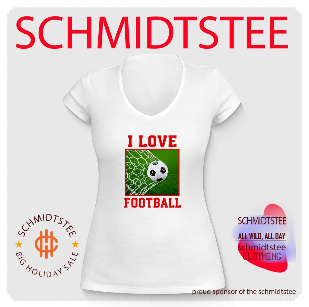I Love Football soccer ball goal net sports fan shirt