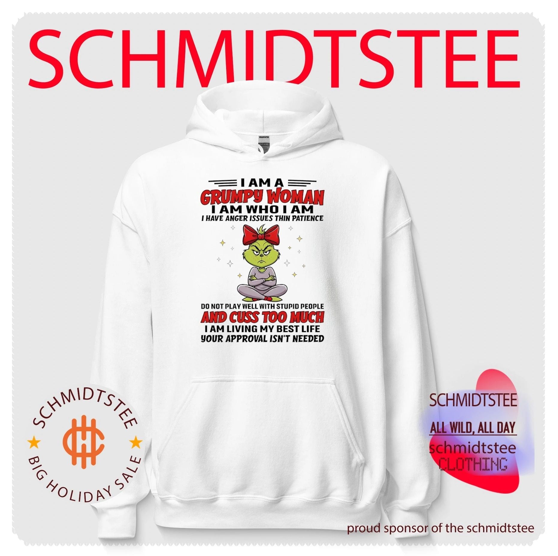 Grinch i am grumpy woman I am who I am I have anger issues thin patience do not play well with stupid people shirt