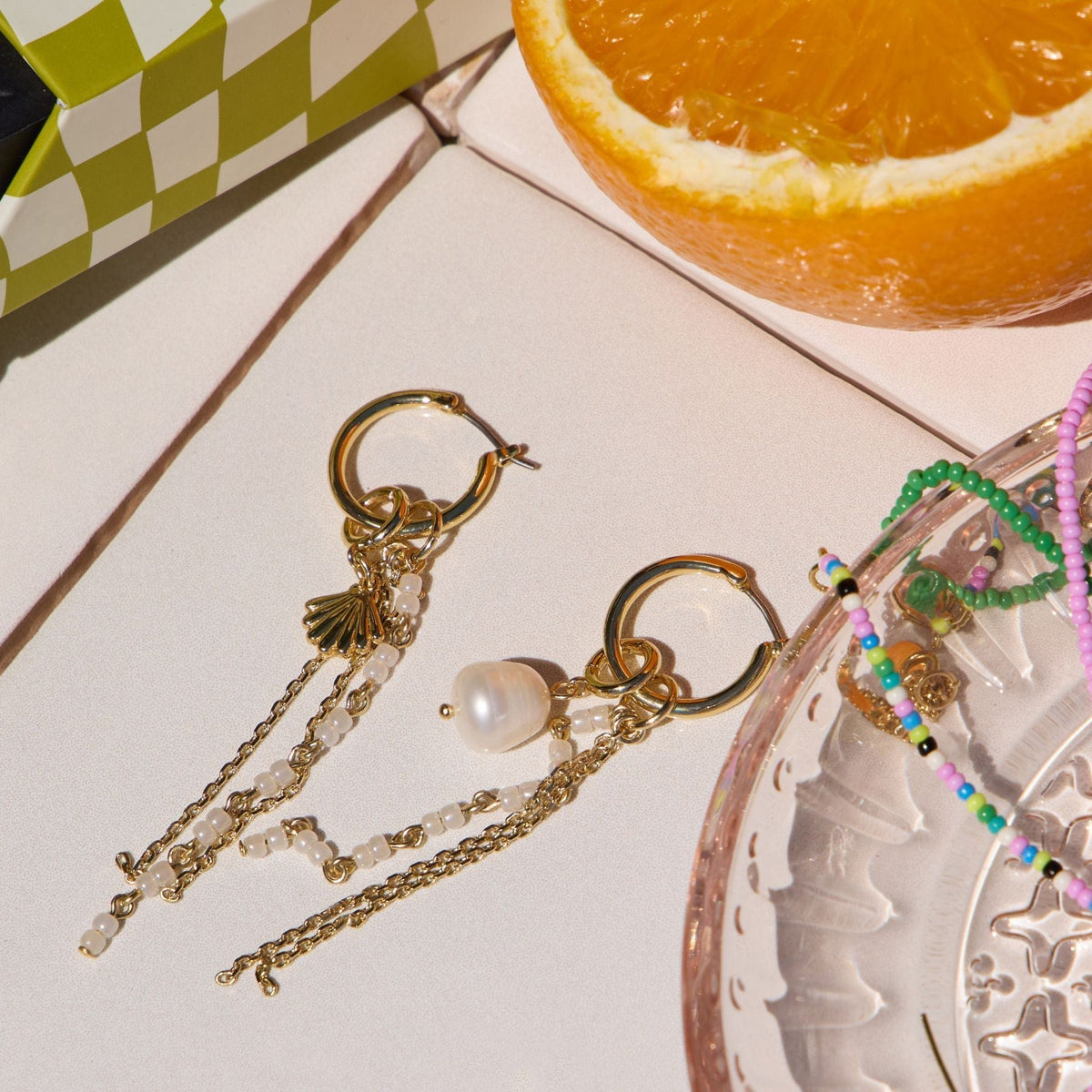White Beaded Fringe Charm