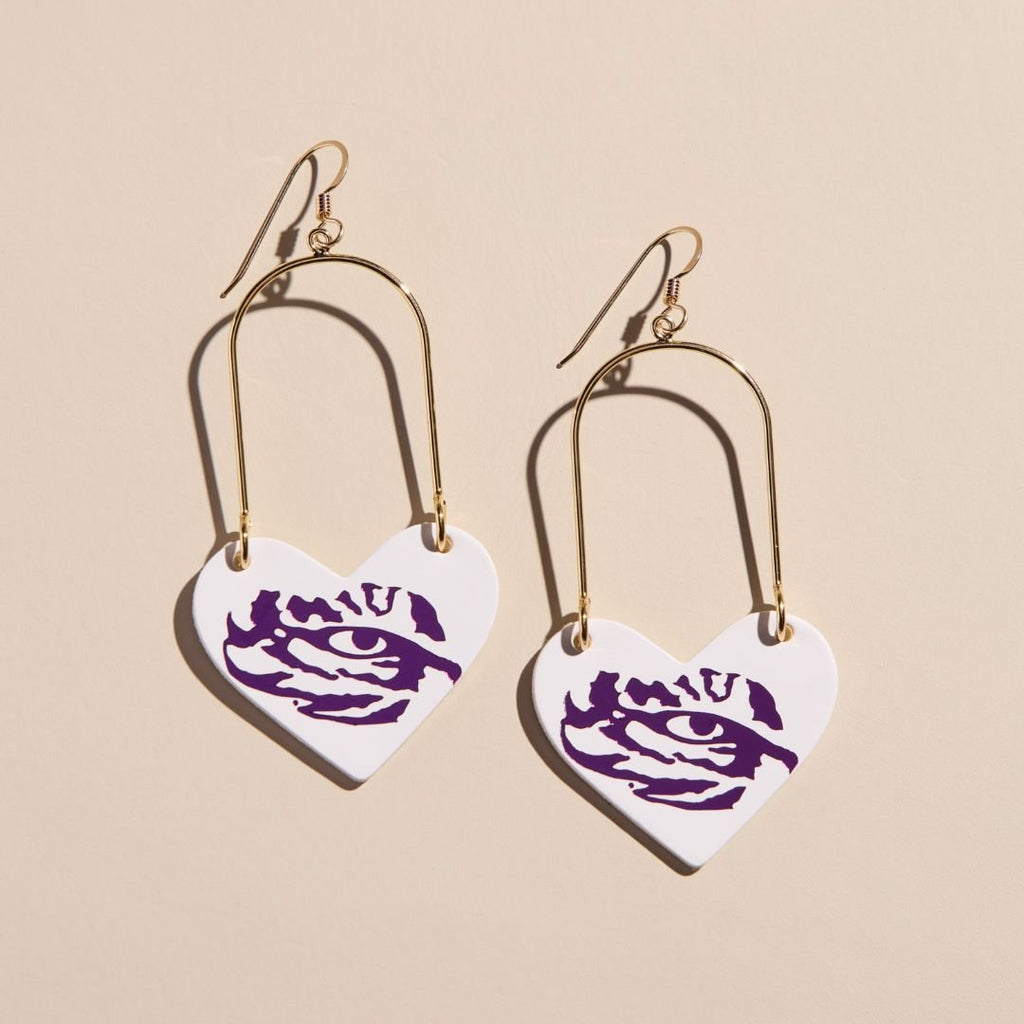 White LSU Tiger Eye Heartthrobs