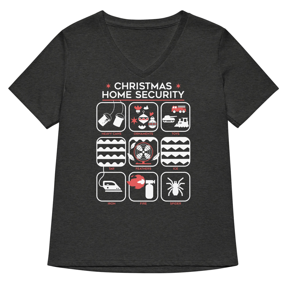 Christmas Home Security Women's V-Neck Tee