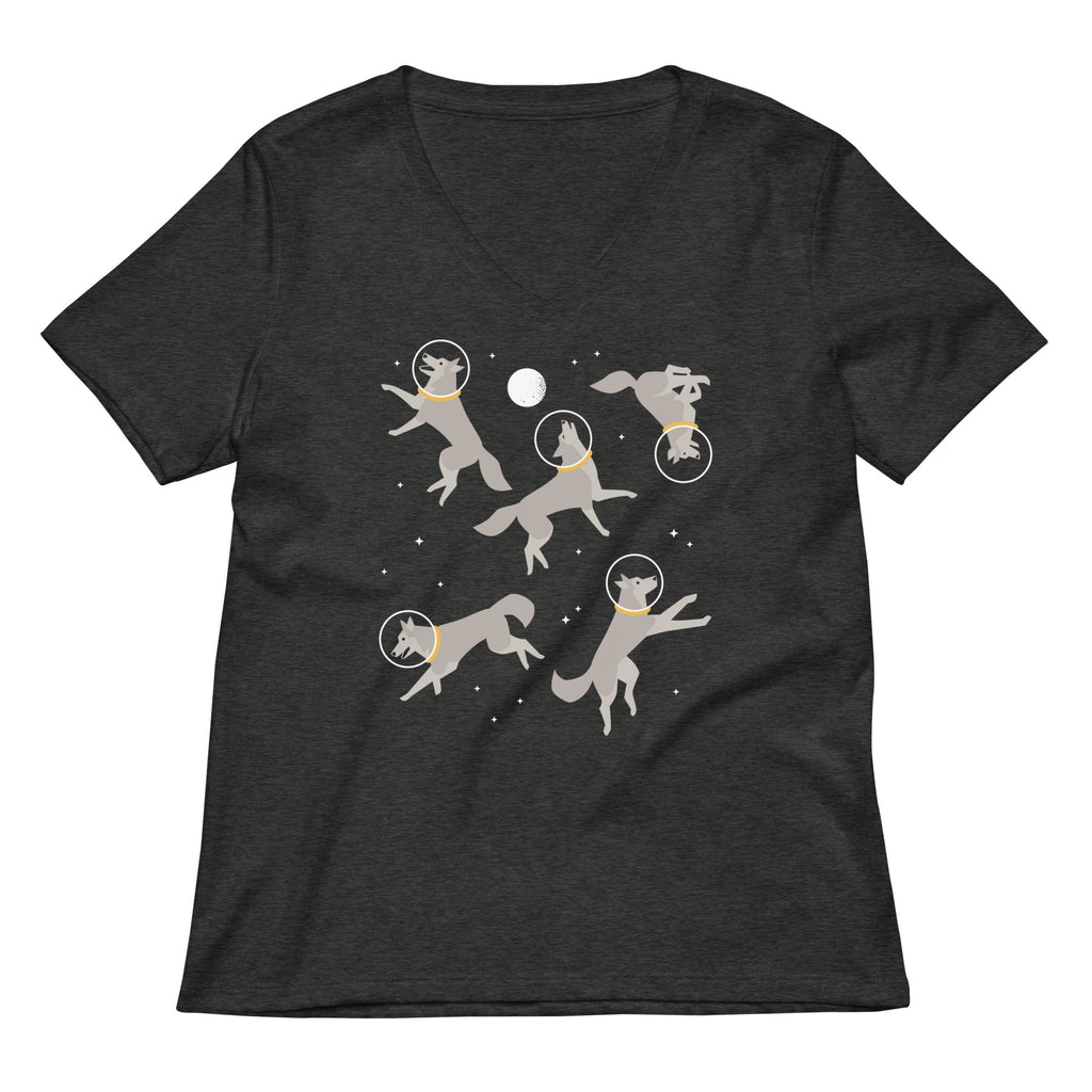 Wolves In Space Women's V-Neck Tee