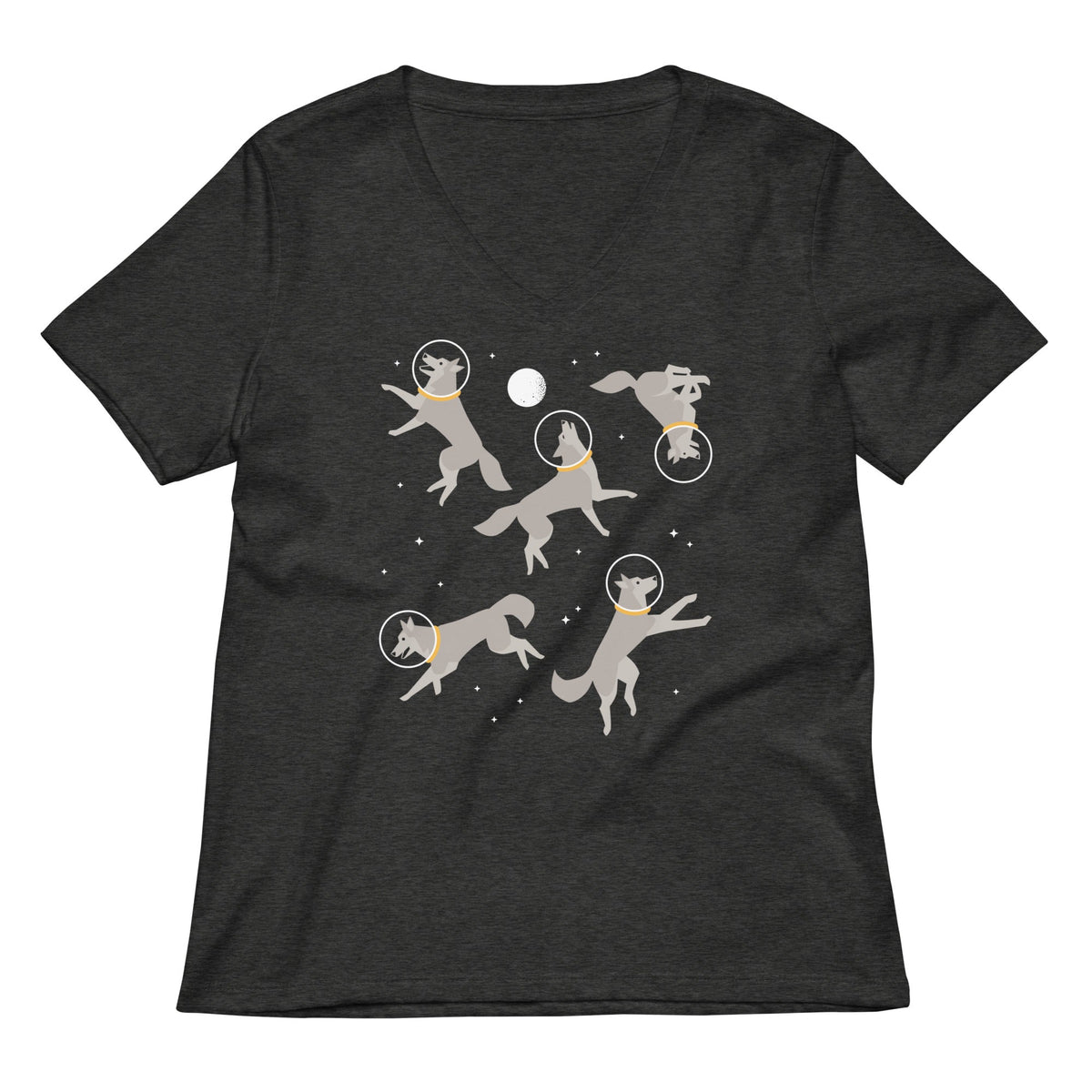 Wolves In Space Women's V-Neck Tee