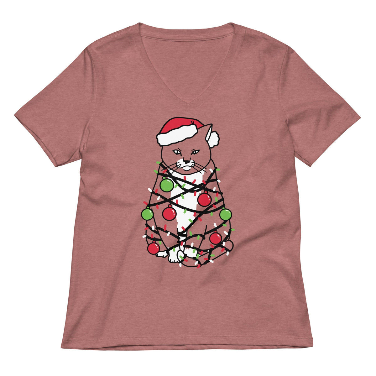 Meowy Christmas Women's V-Neck Tee