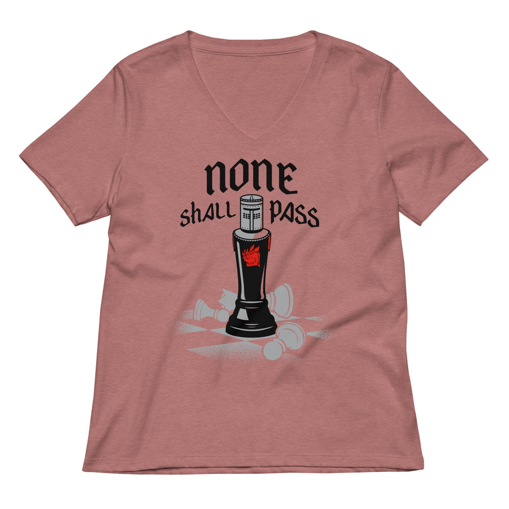 None Shall Pass Black Knight Women's V-Neck Tee