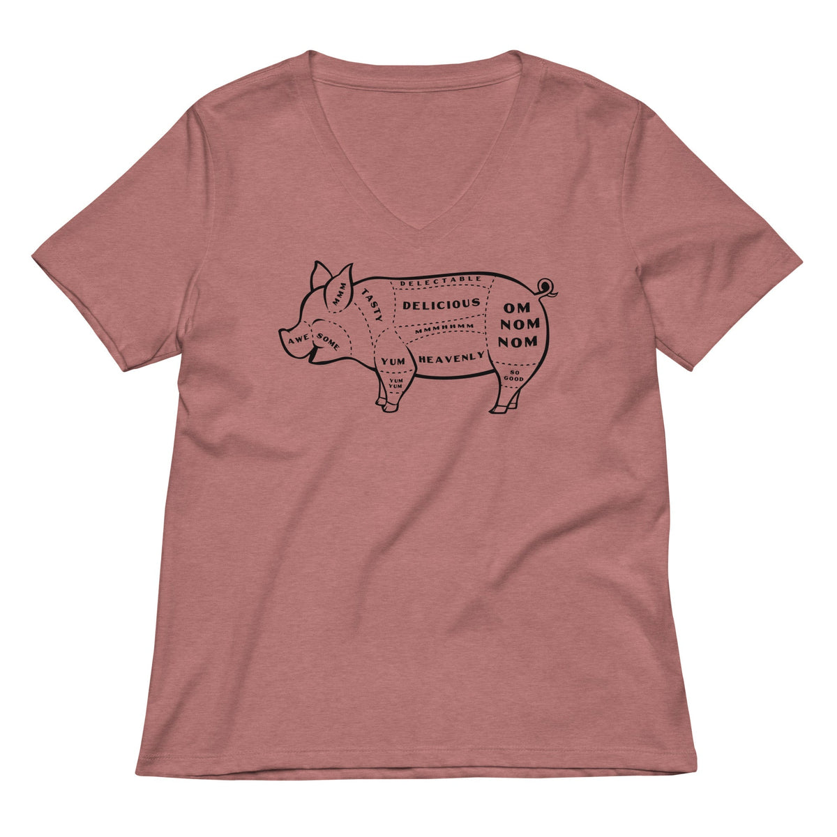 Tasty Pig Cuts Women's V-Neck Tee