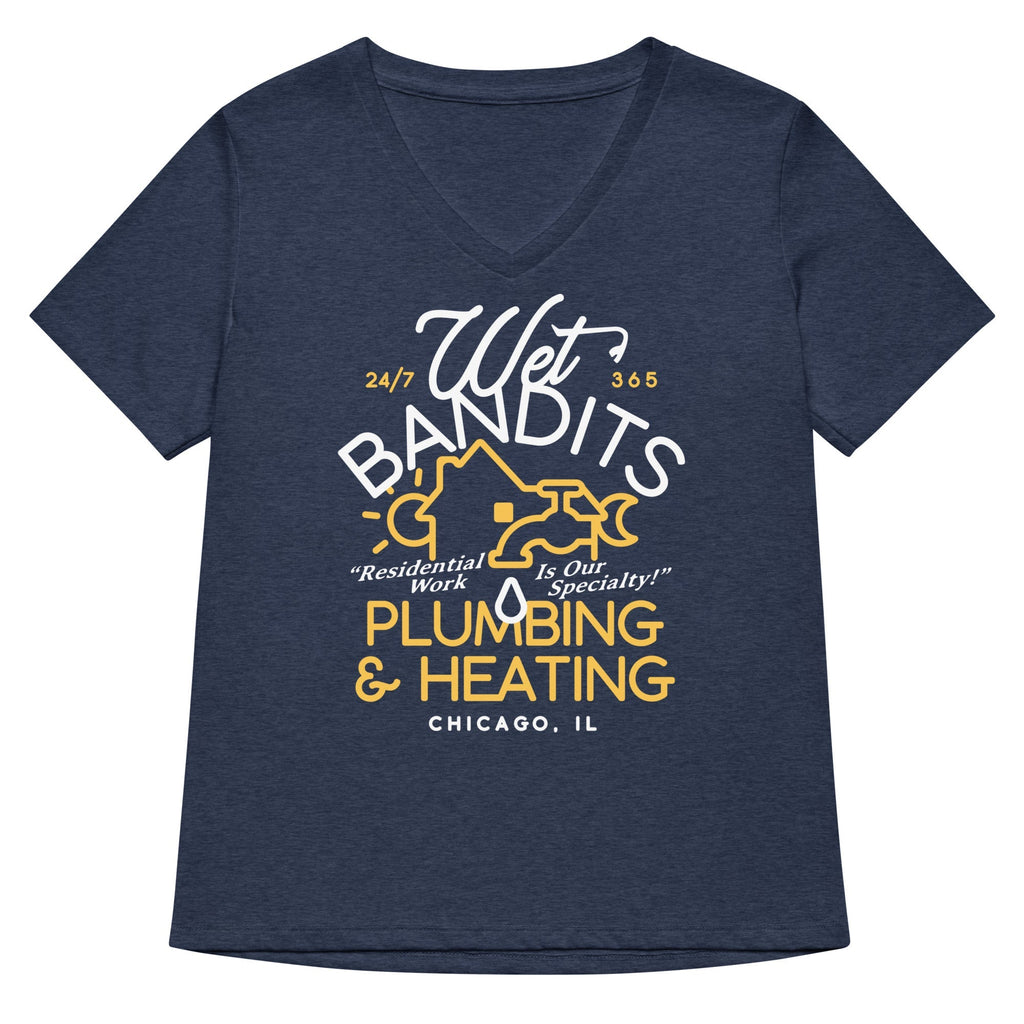 Wet Bandits Plumbing & Heating Women's V-Neck Tee