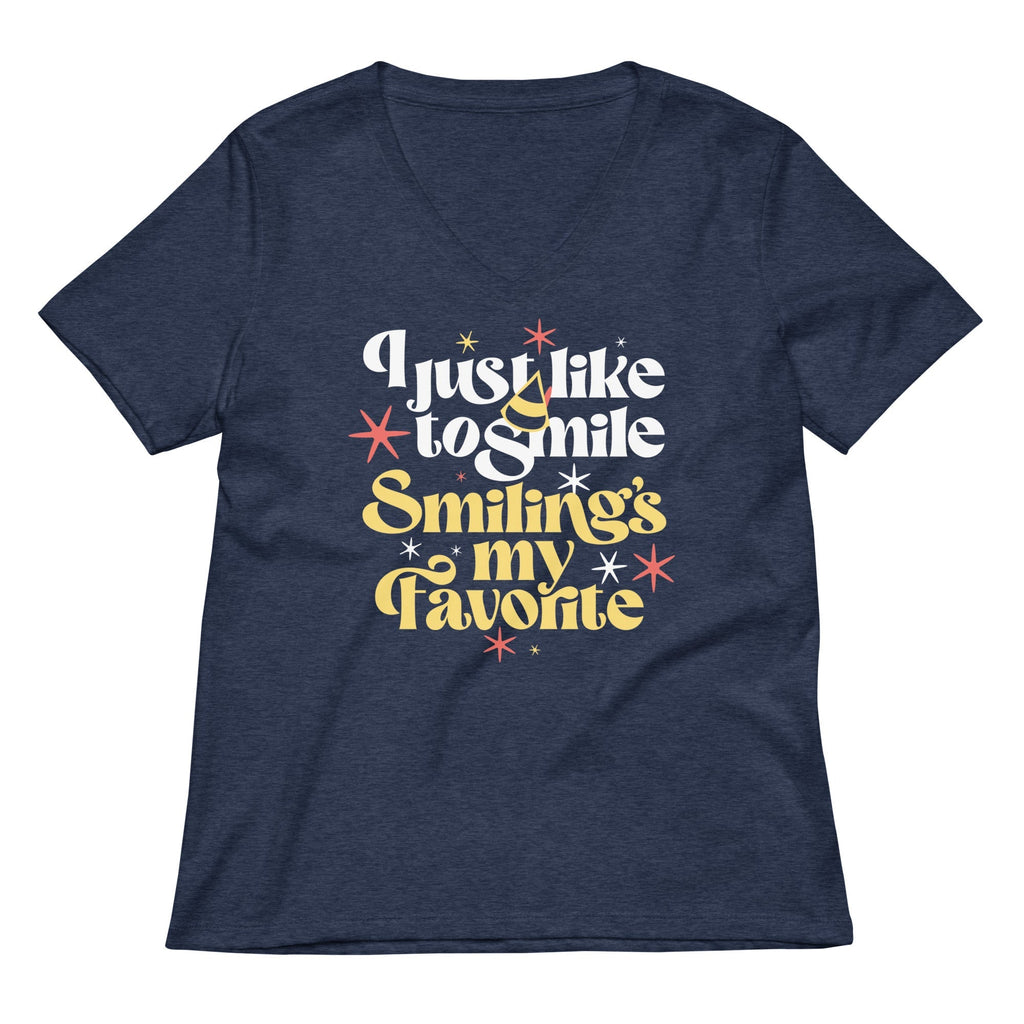 I Just Like To Smile Smiling's My Favorite Women's V-Neck Tee