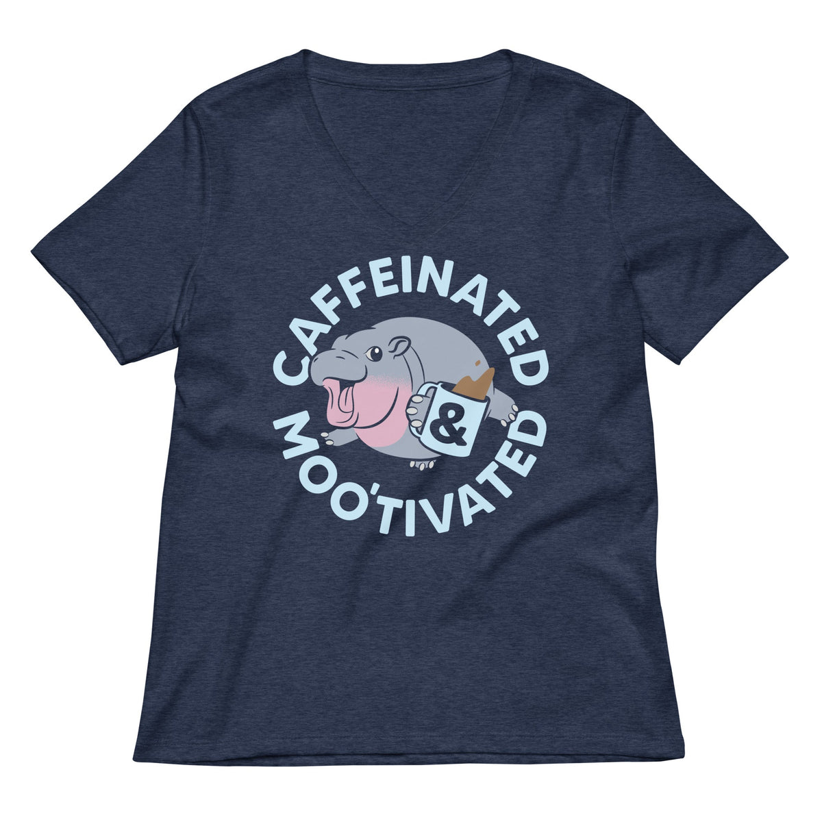 Caffeinated & Moo'tivated Women's V-Neck Tee