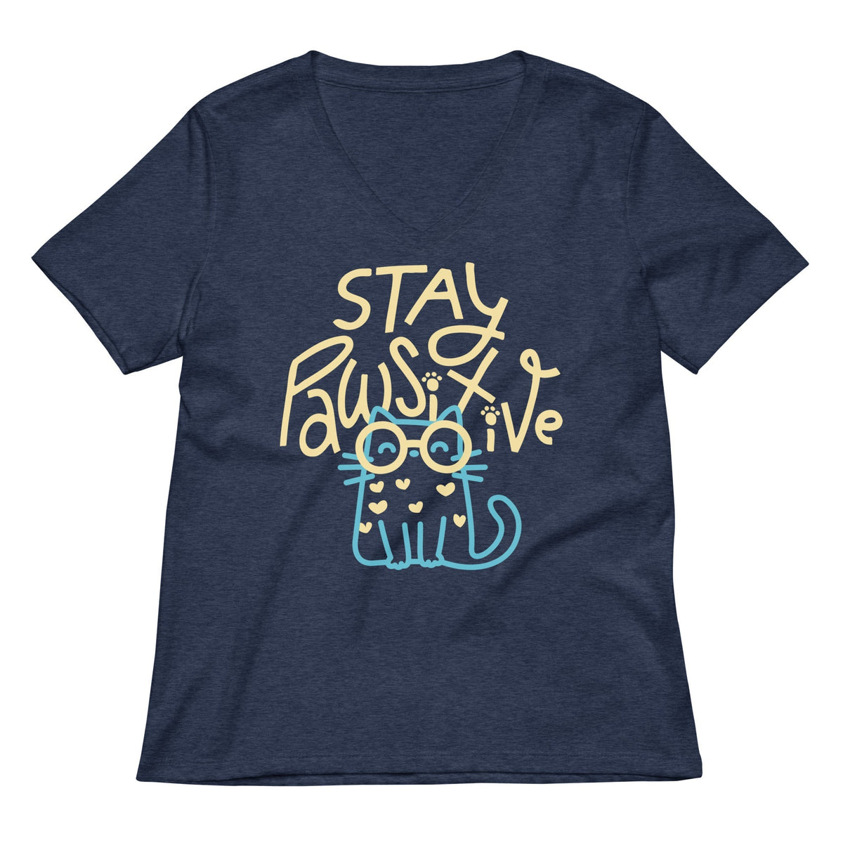Stay Pawsitive Women's V-Neck Tee