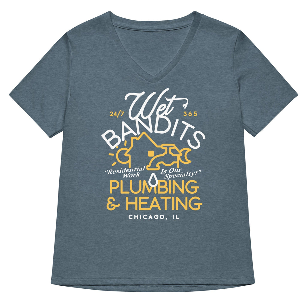 Wet Bandits Plumbing & Heating Women's V-Neck Tee