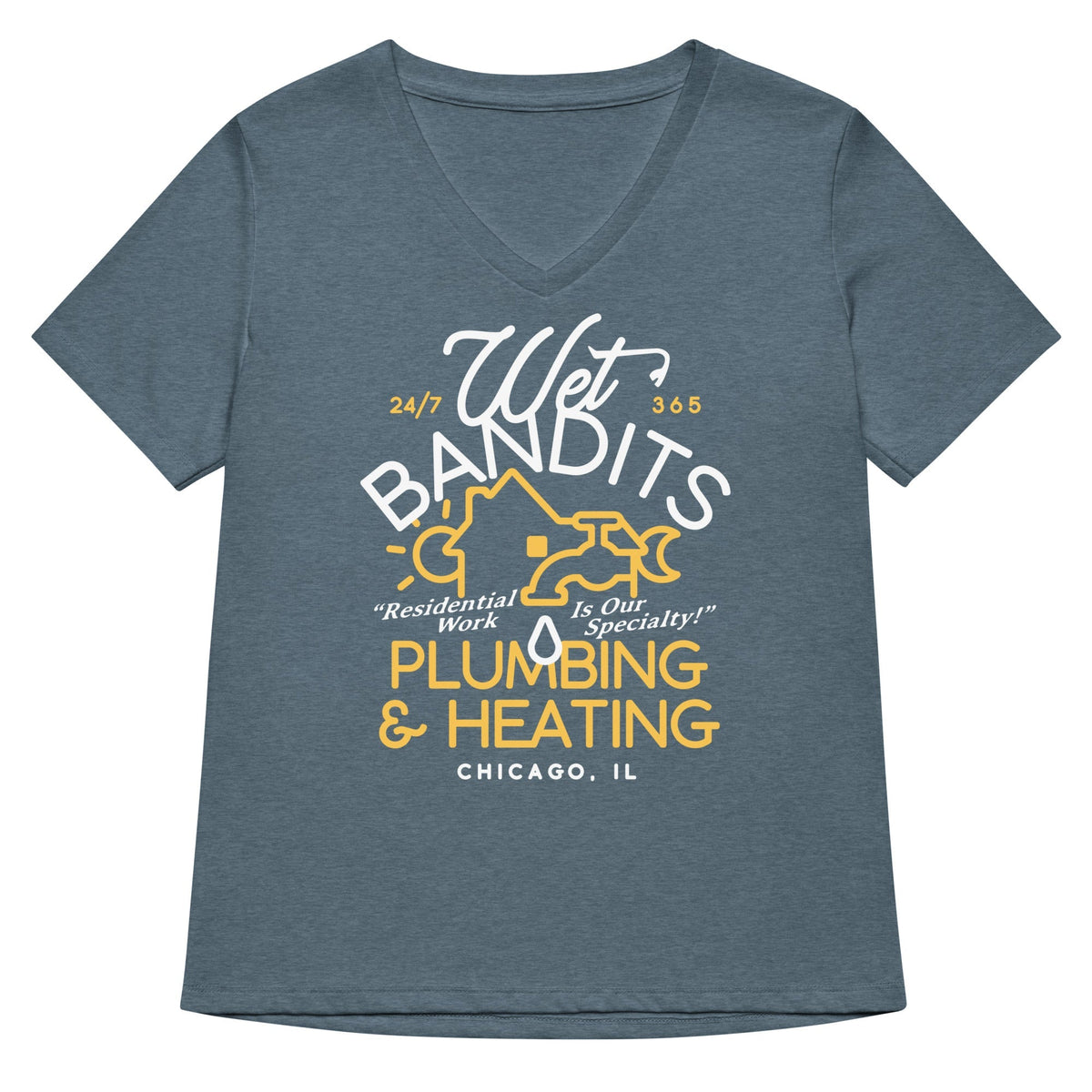 Wet Bandits Plumbing & Heating Women's V-Neck Tee