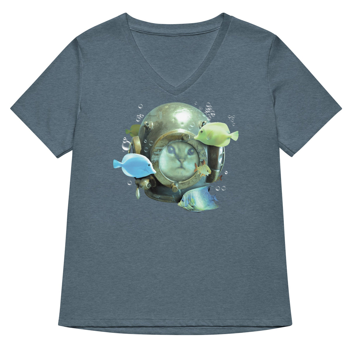 20,000 Purrrs Under The Sea Women's V-Neck Tee