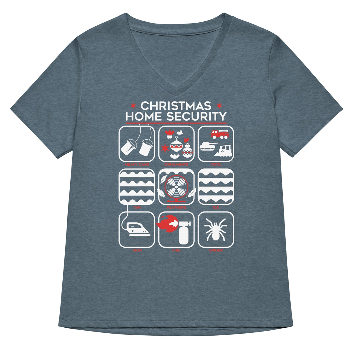 Christmas Home Security Women's V-Neck Tee