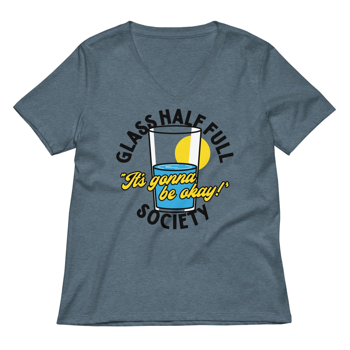 Glass Half Full Society Women's V-Neck Tee