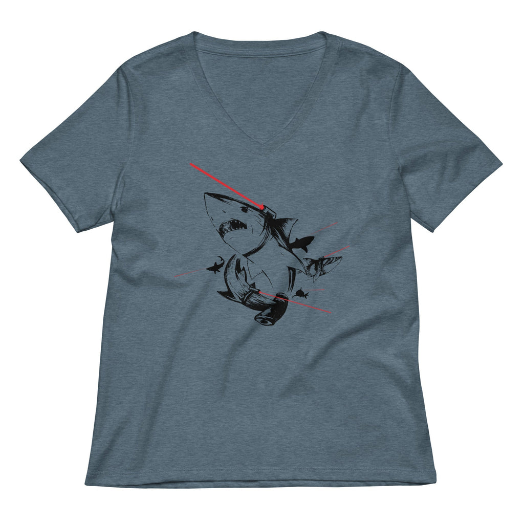 Sharks With Lasers Women's V-Neck Tee