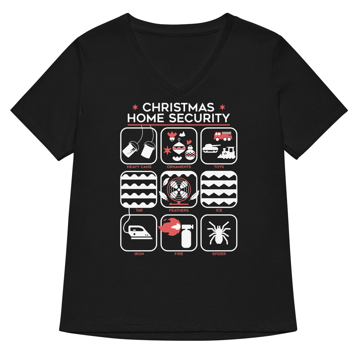 Christmas Home Security Women's V-Neck Tee