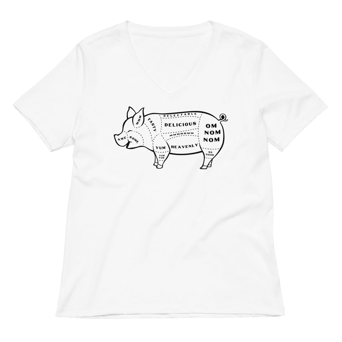 Tasty Pig Cuts Women's V-Neck Tee