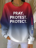 Charlie Kirk Sweatshirt Pray Protest Protect Voices Live On TPUSA Merch Supporters Gifts