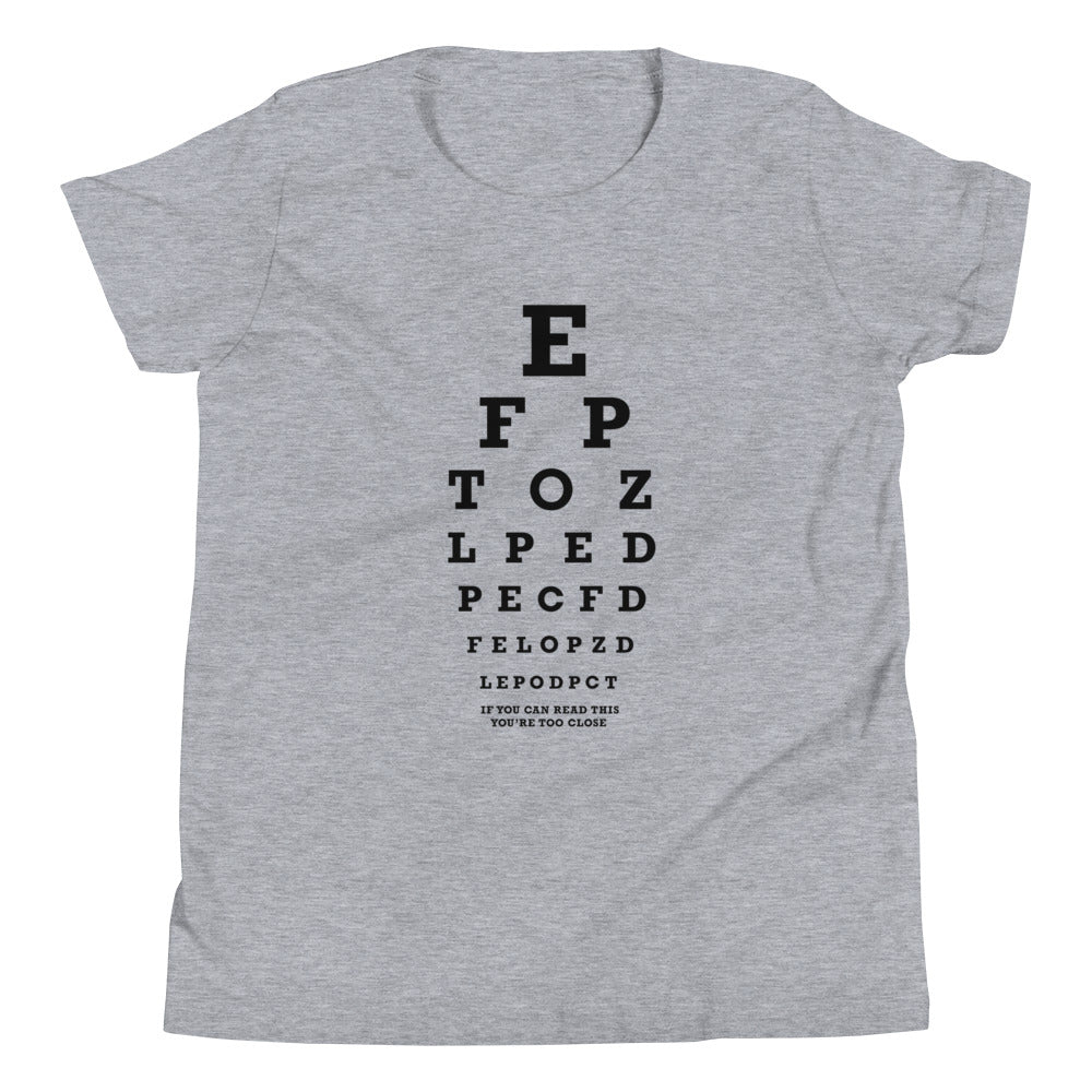 Too Close Eye Chart Kid's Youth Tee